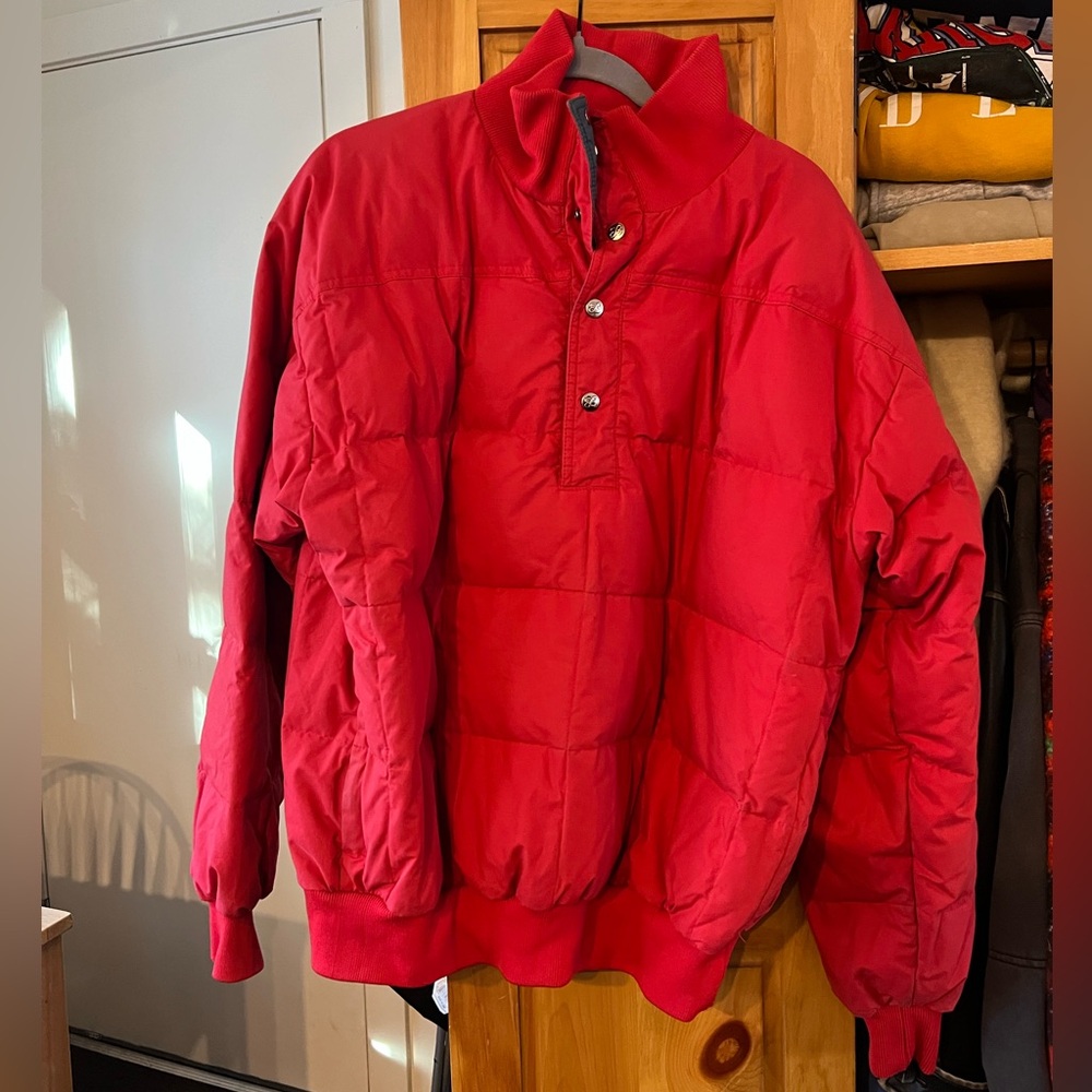 Vintage Red Eddie Bauer Down Pullover